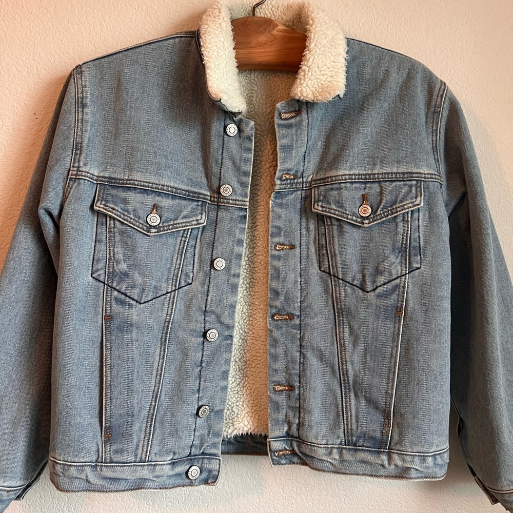 John Gault / Brandy Denim Fleece Cropped Jacket